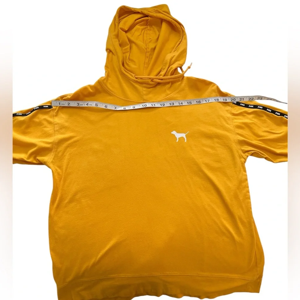Victoria's Secret Pink Hoodie Varsity Tee Shirt in Golden SZ M | Yellow VS Pink - Picture 7 of 12